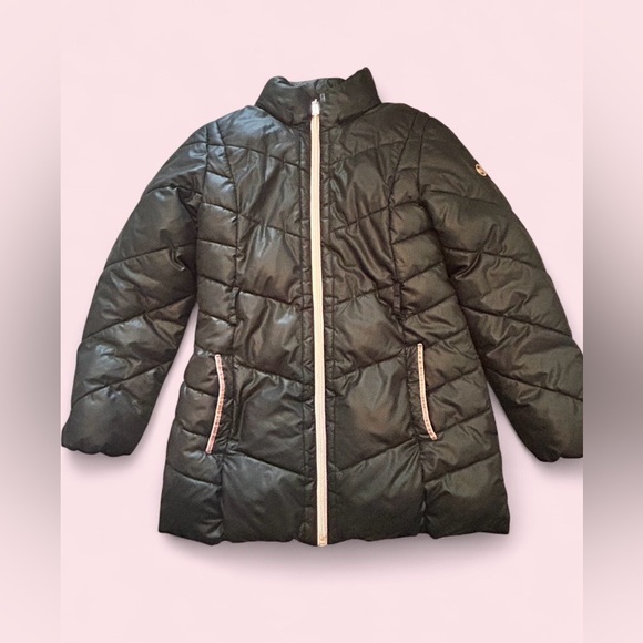 Michael Kors Other - Michael Kors Youth Black Quilted Puffer Coat Size 10–12 Blush Lining